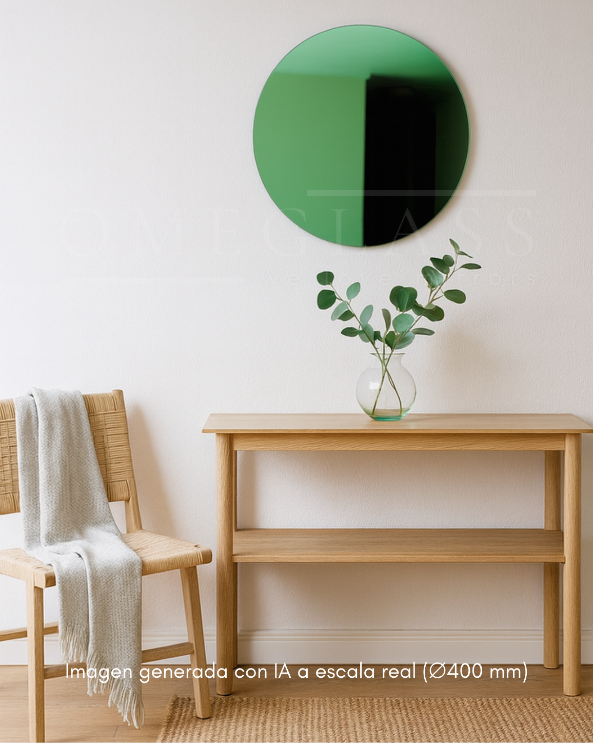 Espejo Circular Verde Selva