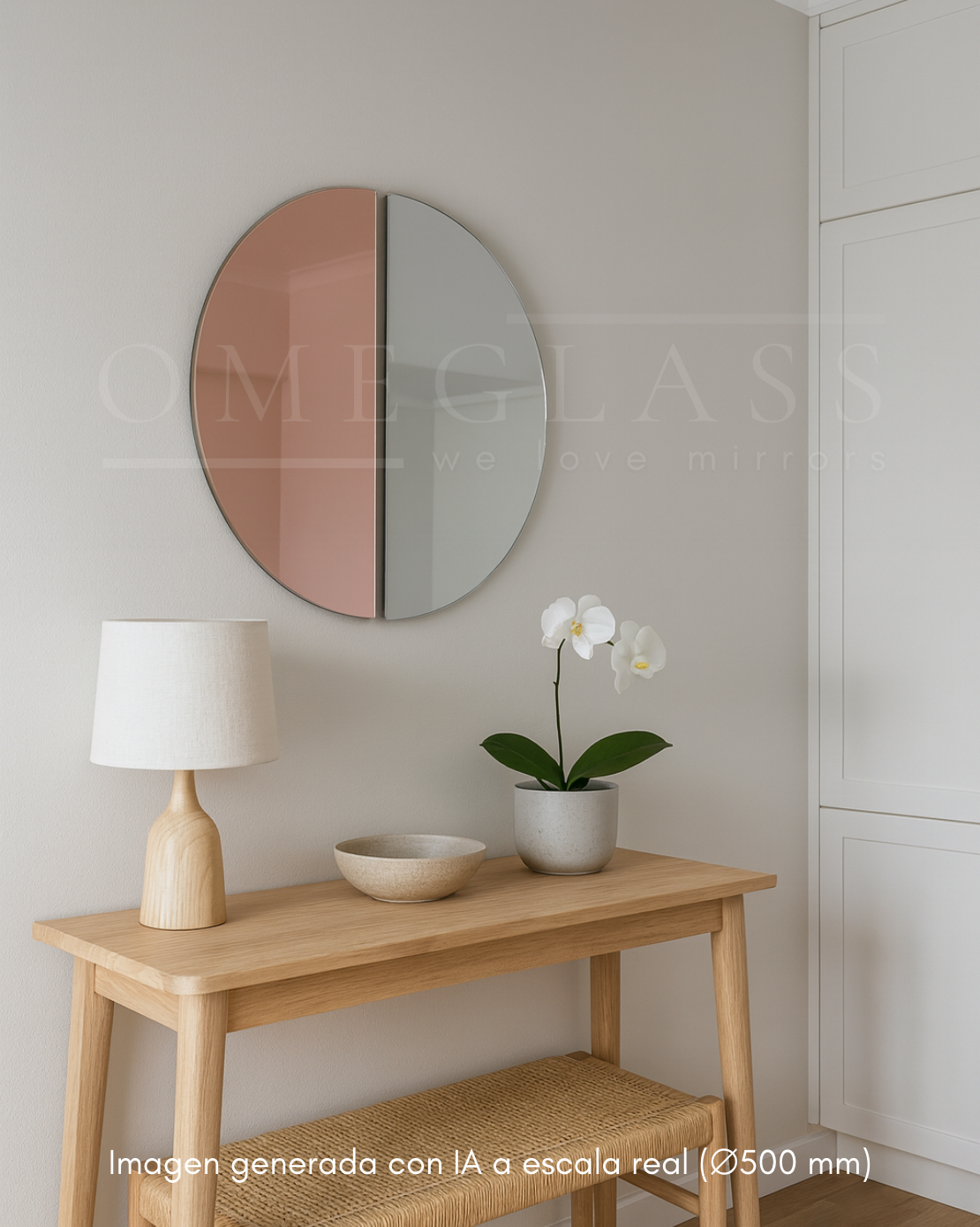 Espejo Doble Luna Rose Gold Incoloro