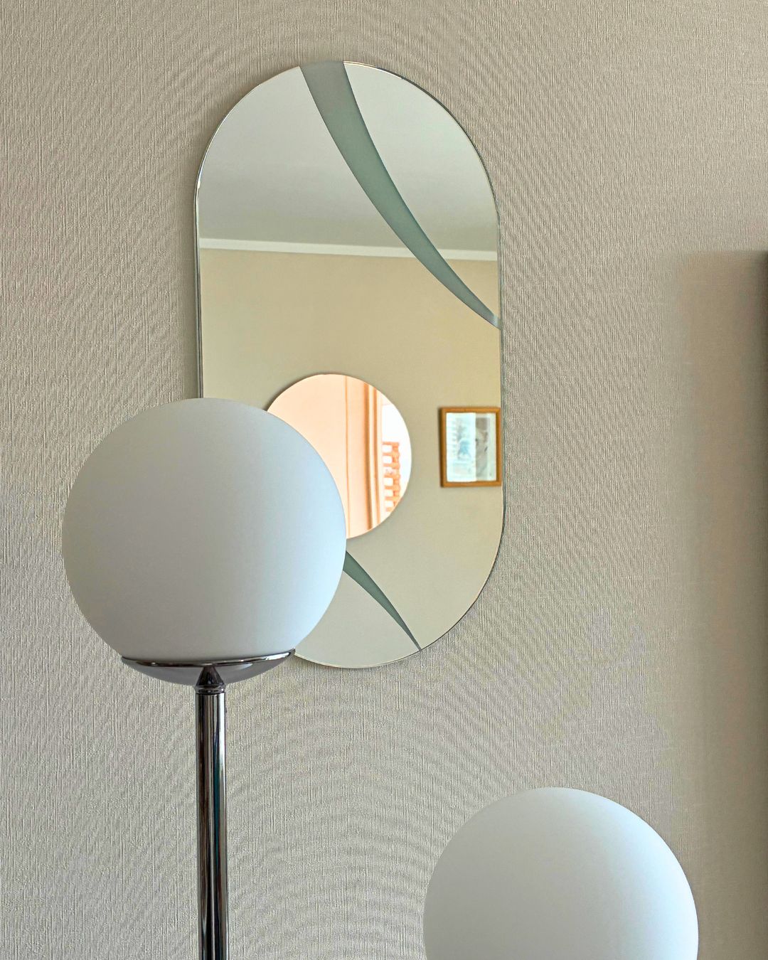 Espejo Incoloro Ovalado Eclipse Arenado