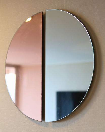 Espejo Doble Luna Rose Gold Incoloro
