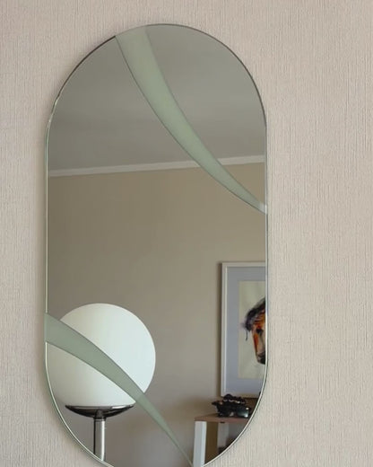 Espejo Incoloro Ovalado Eclipse Arenado